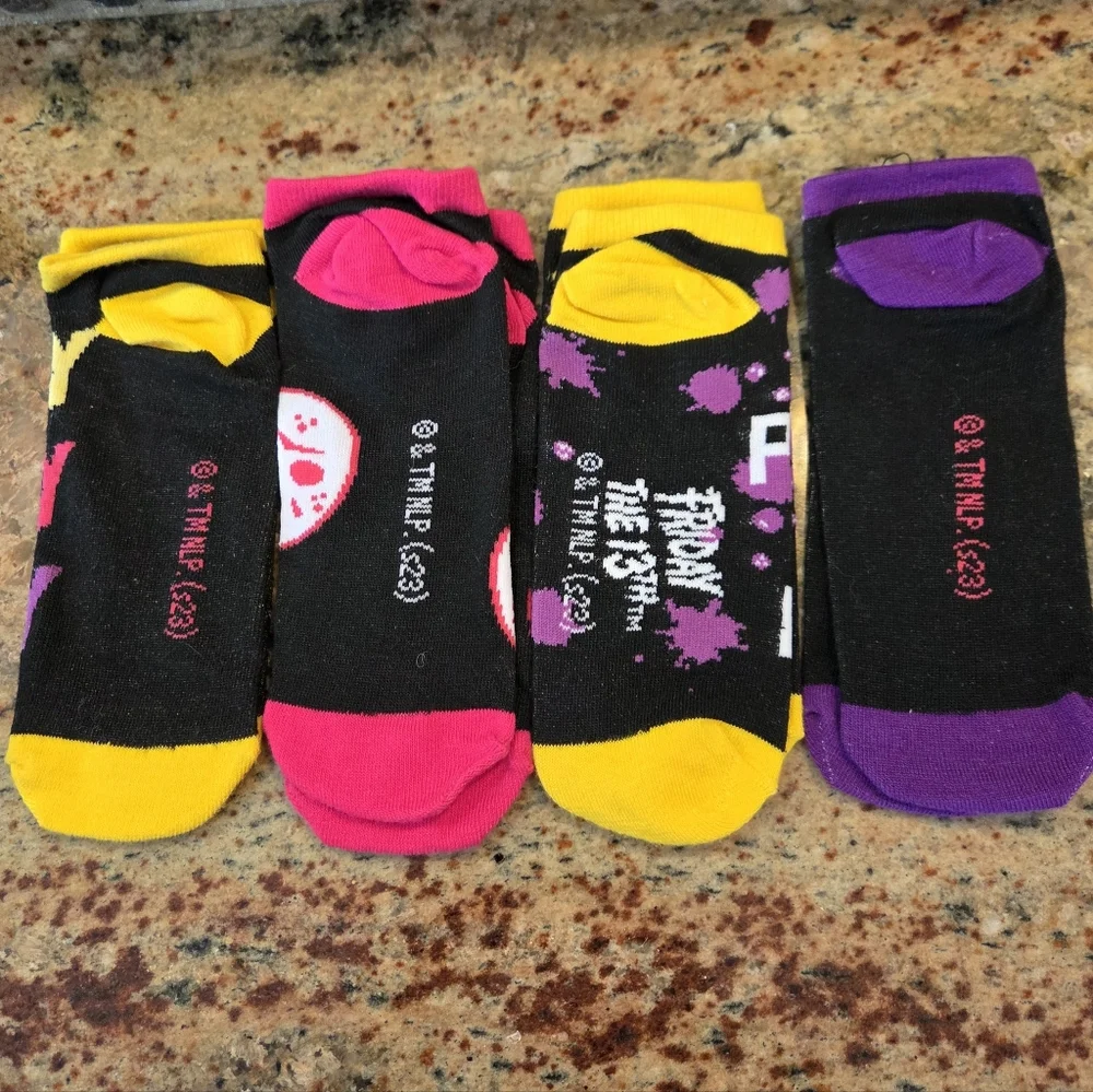 Friday the 13th Socks Womens Shoe Size 5-10 Jason Voorhees 4 Pairs Ankle Horror